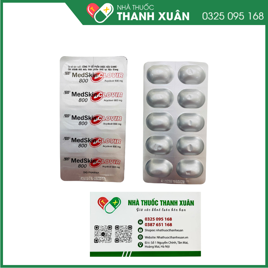 Medskin Clovir 800 điều trị Herpes, zona, thủy đậu
